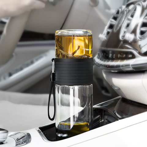 Botella de té de vidrio Moychay # 25658, metal/vidrio, 238 ml. # 25658