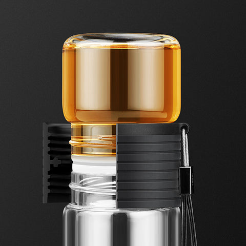 Botella de té de vidrio Moychay # 25658, metal/vidrio, 238 ml. # 25658