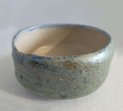 Yasuraka Chawan Kalm Blauw-Groene Matcha Kom # 94595