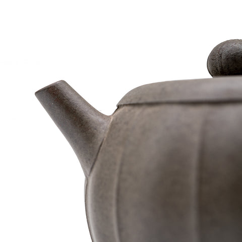 Antique-style multi-petal yixing clay woodfired teapot # 94847