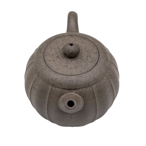 Antique-style multi-petal yixing clay woodfired teapot # 94847