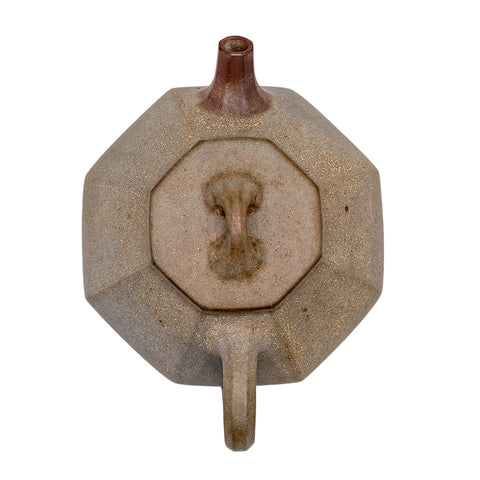 Antike achteckige Yixing-Ton-Teekanne, holzgefeuert # 94848