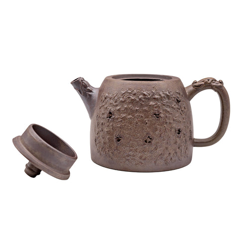 Wrinkled Han tiles yixing clay woodfired teapot # 94850