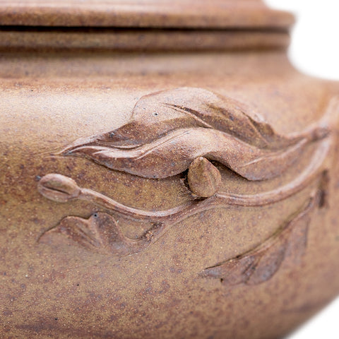 Immortal Peach Flat yixing clay woodfired teapot # 94852