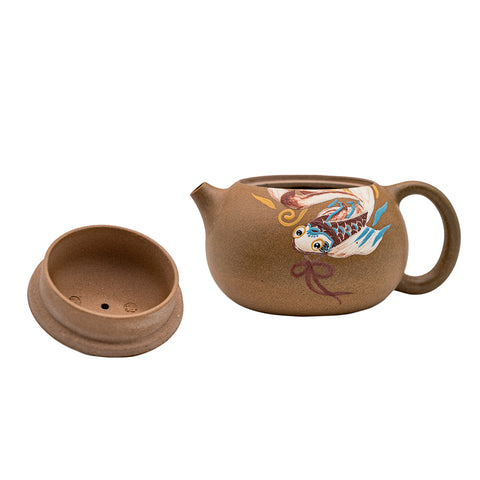Goldfish Xi Shi yixing clay woodfired teapot # 94857