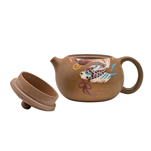 Goldfish Xi Shi yixing clay woodfired teapot # 94858