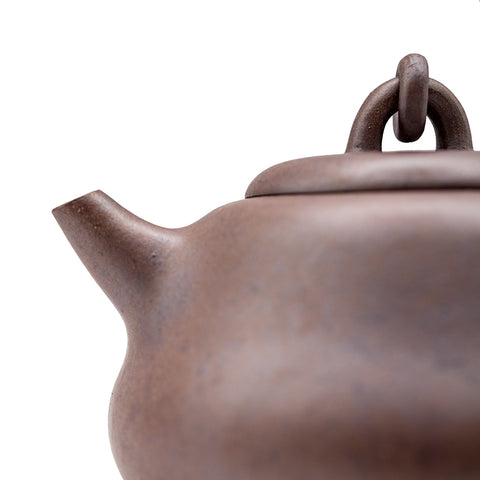 Small circle Han tile yixing clay woodfired teapot # 94860