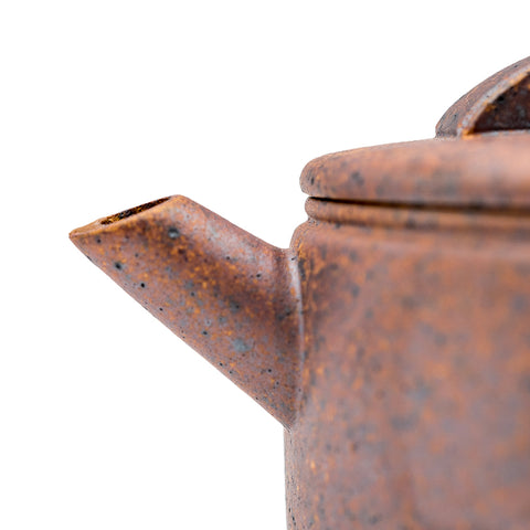 Small twisted cover Han tile yixing clay woodfired teapot # 94880
