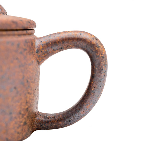 Small twisted cover Han tile yixing clay woodfired teapot # 94880