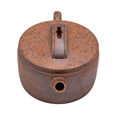 Small twisted cover Han tile yixing clay woodfired teapot # 94880