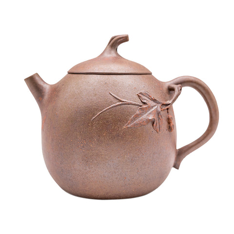Kleine Auberginen-Yixing-Tonkanne – Holzgebrannt #94896 – Tea Culture Club