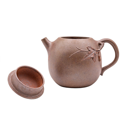 Kleine Auberginen-Yixing-Tonkanne – Holzgebrannt #94896 – Tea Culture Club