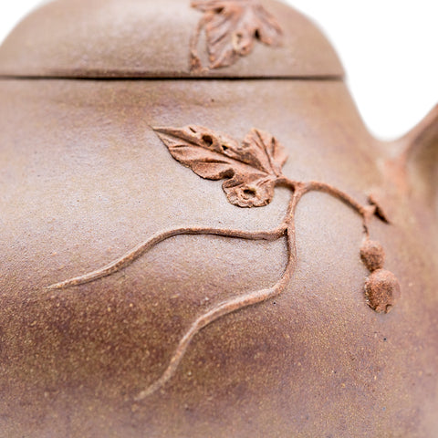 Small eggplant yixing clay woodfired teapot # 94897