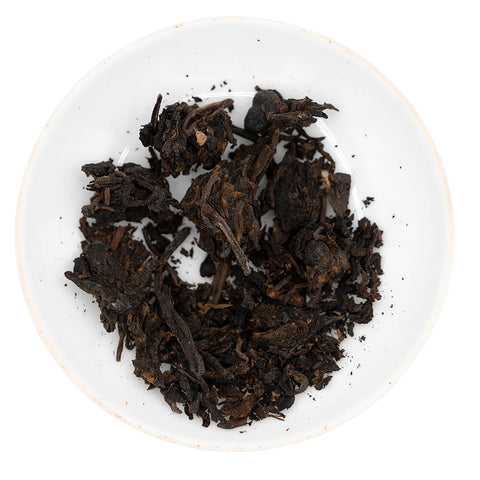 Mogu cha (1998) rauwe sheng puer, Menghai regio, Yunnan