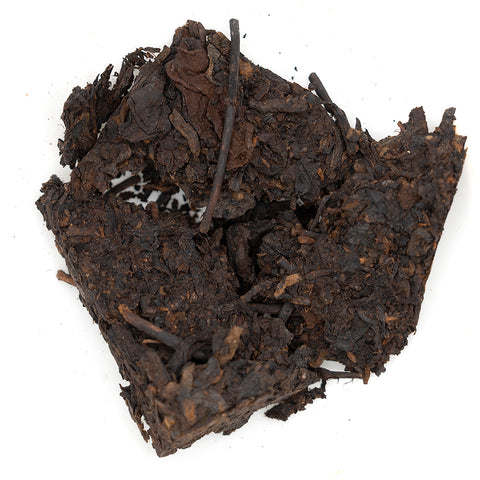 Half-gefermenteerde shu en sheng puer blend 90s, Menghai Regio
