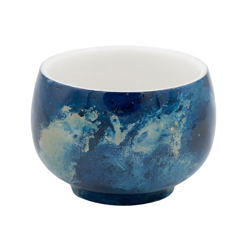 Tasse à thé en porcelaine avec finition laquée Daqi bleu profond #94560, 180ml