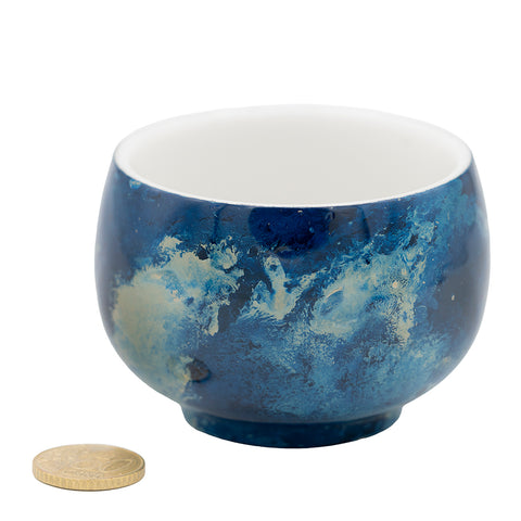 Tasse à thé en porcelaine avec finition laquée Daqi bleu profond #94560, 180ml