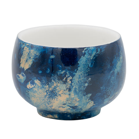 Tasse à thé en porcelaine avec finition laquée Daqi bleu profond #94560, 180ml