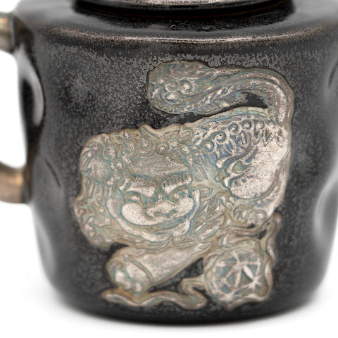 Keramische theepot met reliëf zilveren details #94561, 100ml