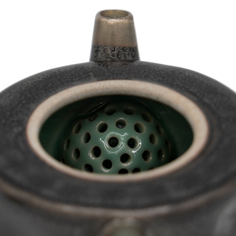 Keramische theepot met reliëf zilveren details #94561, 100ml