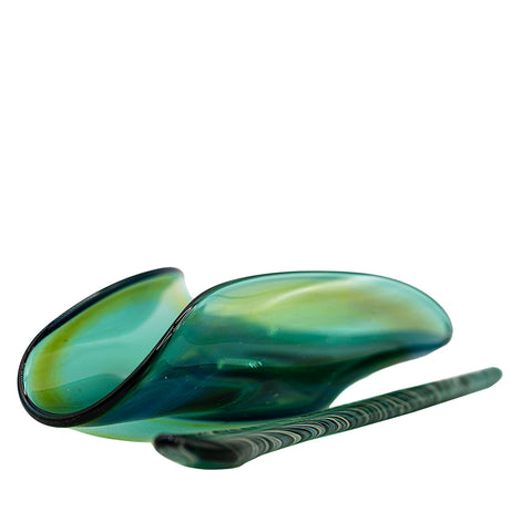Green Willow Leaf Tea Scoop, cha he, tea presentation vessel # 94943