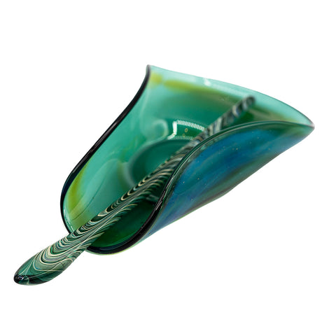Green Willow Leaf Tea Scoop, cha he, tea presentation vessel # 94943