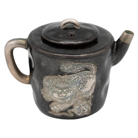 Keramische theepot met reliëf zilveren details #94561, 100ml