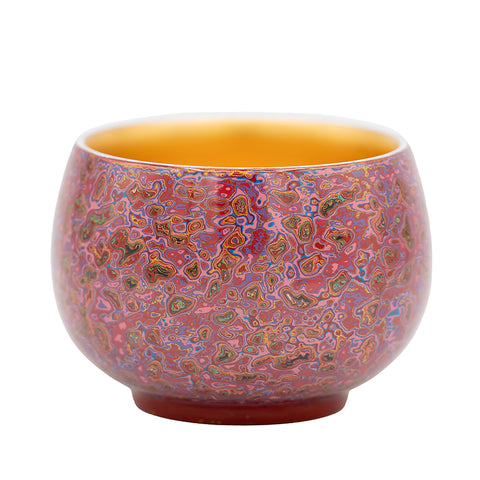 Tasse à thé en porcelaine avec extérieur en laque Daqi et intérieur doré #94564, 180ml