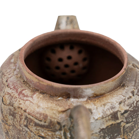 Textured Ceramic Teapot with Antiqued Silver Finish #94566, -ml