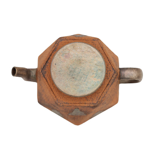 Zeshoekige keramische theepot met reliëf Boeddha-motief #94567, 160ml