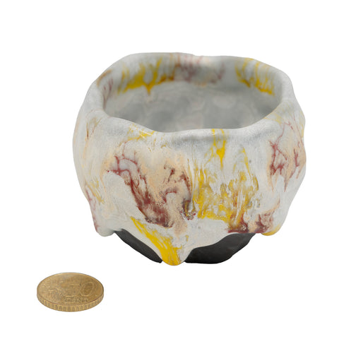 Dickwandige Keramiktasse mit mehrschichtiger Fließglasur #94569, -ml