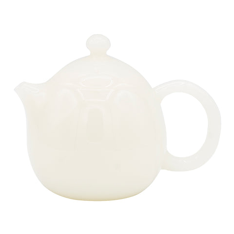 Tetera de porcelana blanca Dehua con acabado tipo jade #94571, 185ml