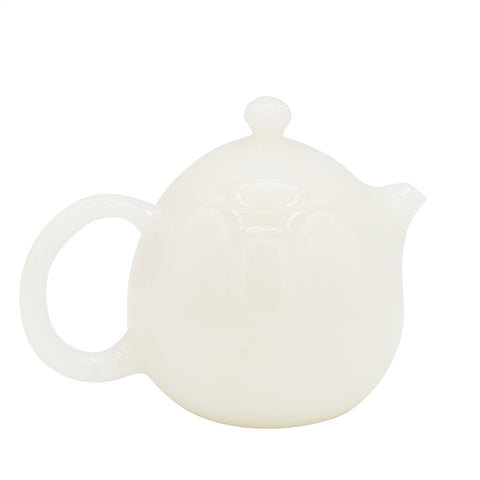 Théière en porcelaine blanche Dehua avec finition aspect jade #94571, 185ml
