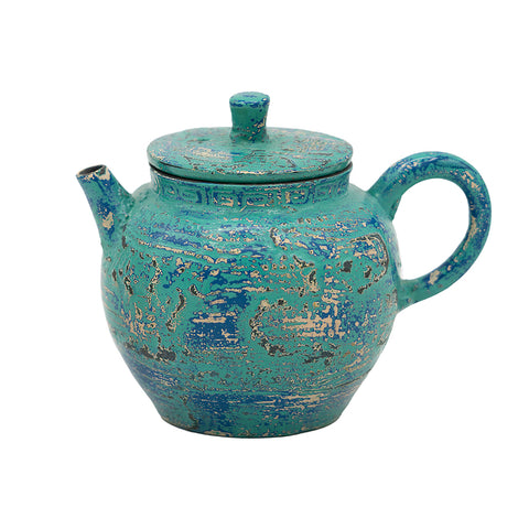 Keramische theepot met turquoise Daqi lakafwerking #94575, 130ml