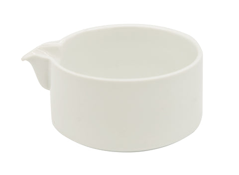 Pure White Porcelain Matcha Bowl with Spout – Modern Ceramic Tea Bowl for Whisking and Pouring # 93978