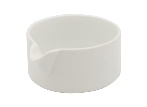 Bol à matcha en porcelaine blanche pure avec bec verseur – Bol à thé en céramique moderne pour fouetter et verser # 93978