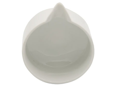 Bol à matcha en porcelaine blanche pure avec bec verseur – Bol à thé en céramique moderne pour fouetter et verser # 93978
