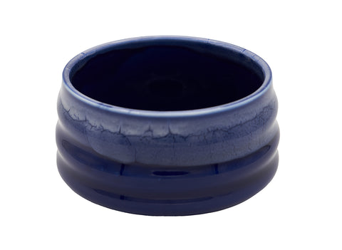 Blue and White Gradient Matcha Bowl – Vibrant Ribbed Ceramic Tea Bowl for Matcha Lovers # 93977