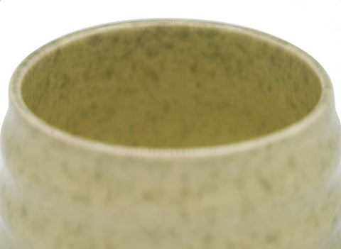 Gerippte grüne gesprenkelte Matcha-Schale – Keramik-Teeschale für traditionelle Matcha-Zubereitung # 93983