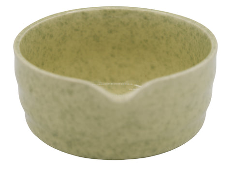Speckled Green Matcha Bowl with Spout – Ceramic Tea Bowl for Easy Pouring # 93982