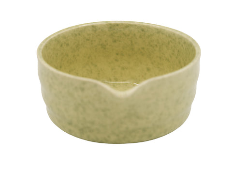 Speckled Green Matcha Bowl with Spout – Ceramic Tea Bowl for Easy Pouring # 93982