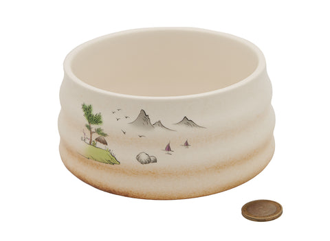 Keramische Matcha Kom met Natuurgeïnspireerd Ontwerp # 93980