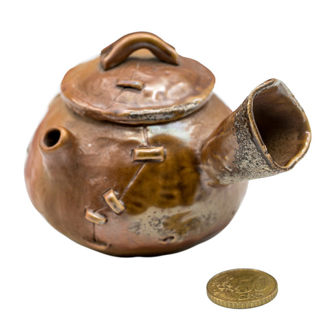 Théière en céramique cuite au bois de Dehua avec glaçure naturelle de cendres # 94324