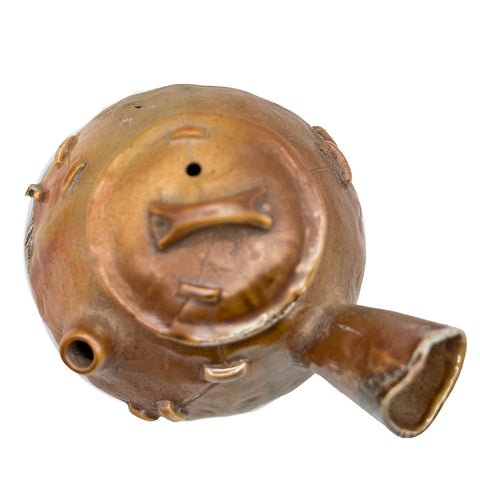 Théière en céramique cuite au bois de Dehua avec glaçure naturelle de cendres # 94324