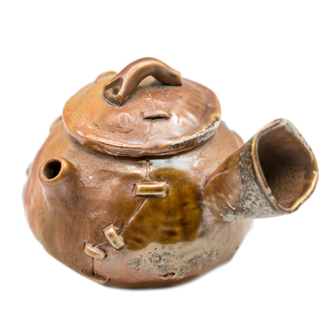 Théière en céramique cuite au bois de Dehua avec glaçure naturelle de cendres # 94324