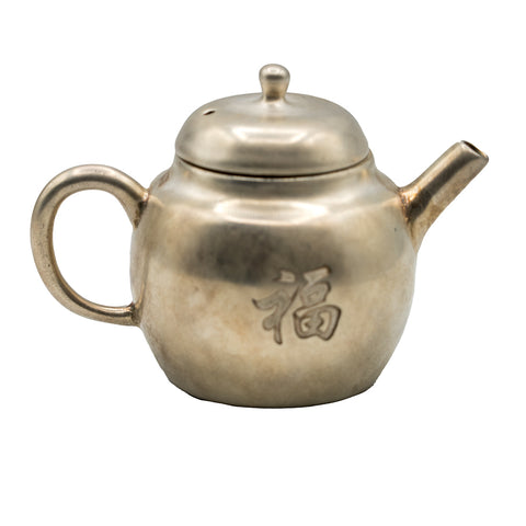 Théière en porcelaine recouverte d'argent avec le caractère « Fu » # 94325