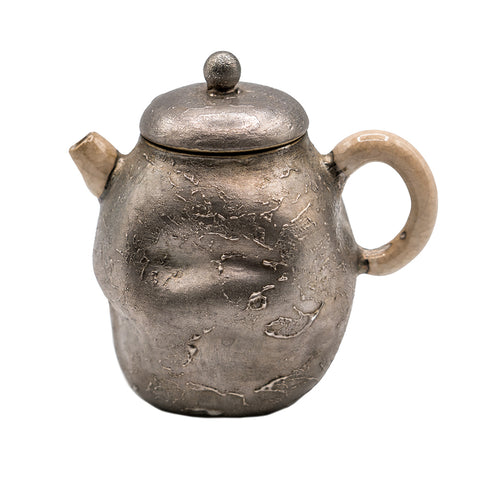 Silver-Covered Porcelain Teapot, Dehua # 94326