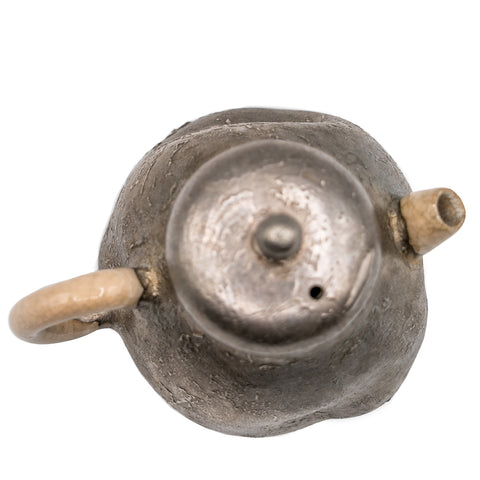 Silver-Covered Porcelain Teapot, Dehua # 94326