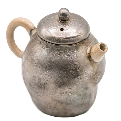 Silver-Covered Porcelain Teapot, Dehua # 94326