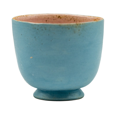 Taza de cerámica pintada a mano, cocida en horno de leña # 94329